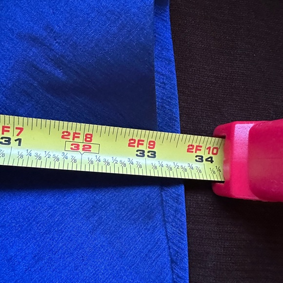 Xscape Royal Blue Draped Ruffle V Neck Cocktail Dress. Draped On One Side Sz 10P - Picture 12 of 14